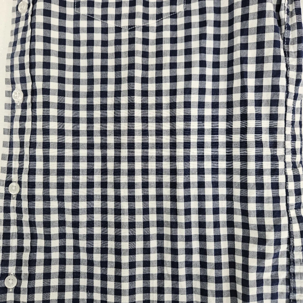 J. Crew Blue Gingham Button Down Shirt Mens Size Large